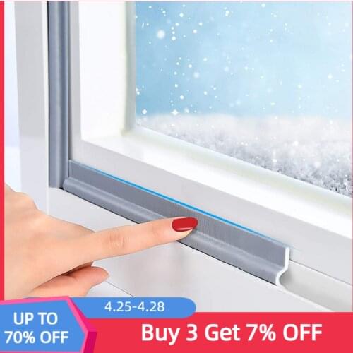 Self Adhesive Door Window Sealing Strip Tape Windproof Nylon Cloth Acoustic Foam Weatherstripping Gap Filler for Sliding Windows