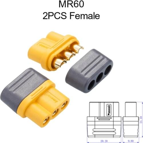 2PCS Amass XT60 MR60 Male Female Connectors Plug RC Lipo Battery Charger Parts
