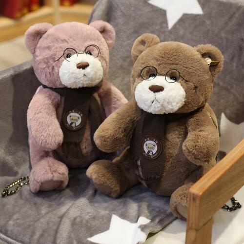 Cute scarf bear doll peluche toys stuffed animals scarf bear backpack PP cotton filled baby toys juguetes ni?a holiday gift