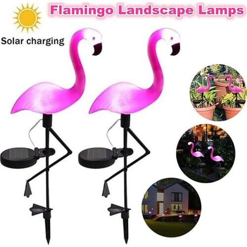 Solar Powered Flamingo Stake LED Light Waterproof Pathway Garden Lawn Yard Lamp lampy solarne do ogrodu lampki solarne do ogrodu