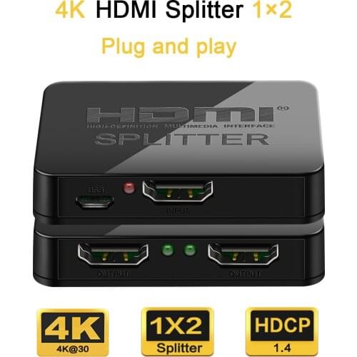 HDMI Splitter 1 in 2 out Adapter 4K HDMI Switch HDCP Stripper 3D Splitter Power Signal Amplifier HDMI Switcher For PS3 HDTV DVD