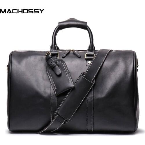 Genuine Leather Travel Bag Leather Handbag Weekender Duffle Bag Crazy Horse Leather Male Handbag Unique Design Laptop Bag