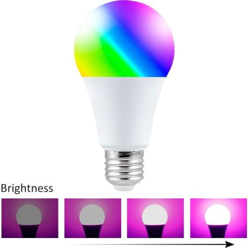 LED Bulb Neon Light E27 Smart Bulb RGBW Adjustable LED Magic Home Lighting AC85-265V LED Lamp with IR Remote Control