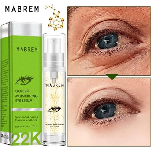 22k Golden Moisturizing Eye Serum Collagen Anti-Aging Face Serum Anti Puffiness Dark Circle Repair Tighten skin Around Eyes 10ml