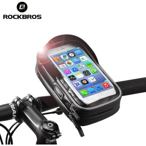 ROCKBROS Bicycle Motorcycle Mobile Phone Holder Touch Screen Rainproof Bags Cell Phone Screen Protectors Bike Handlebar Bags