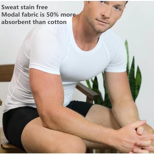 WESPROJECT Wholesale Cotton sweat proof armpit shield shirt men summer sports wear causal O neck tee t-shirt