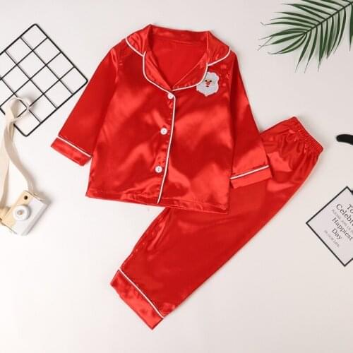 2-8T Spring Baby Kids Girls Clothes Long Sleeve Santa Claus Print Blouse+Pants Pajamas Sleepwear Children Christmas Clothes Set