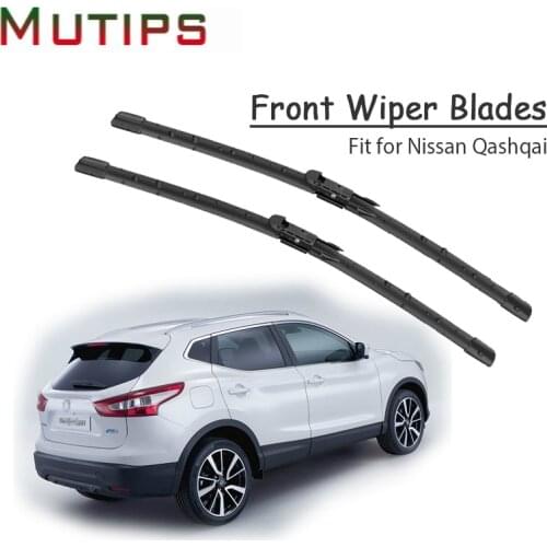 1Set Rubber Car Front Wiper Blade Kit For Nissan Qashqai J10 J11 2017 2016-2006 Windscreen Original Strip Accessories Automobile