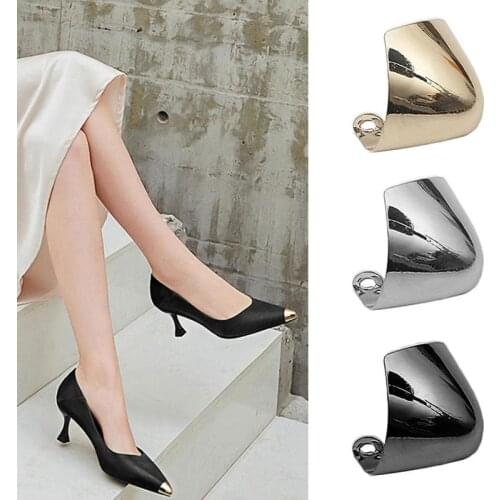 1pair Toe Cap Shoes Toes Protection Metal Material High Gold Shoe Reapair Sliver Broken Accessories Clips Heels For Decorat