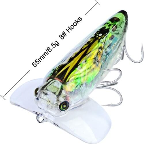 1PCS Sinking Minnow Fishing Lures 55mm/8.5g Bionic Larva Hard Bait Wobblers for Fishing Crankbait Treble Hook Carp Fishing Tools