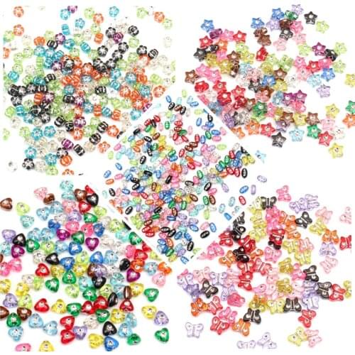 100Pcs Acrylic Mix Colors Transparent DIY Round Loose Spacer Beads for Jewelry Making For Needlework Beads Bracelet & Necklaces