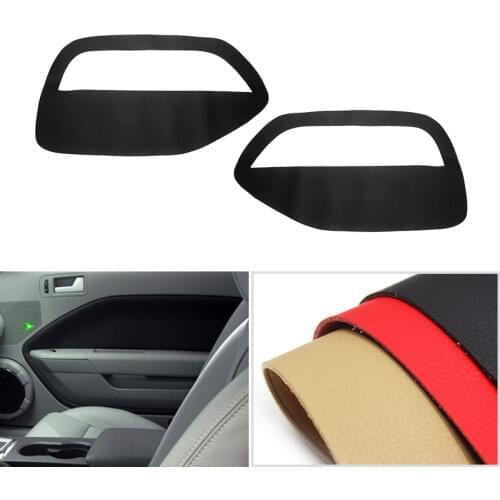 2pcs Microfiber Leather Interior Car Front Door Handle Armrest Panel Cover Trim For Ford Mustang 2005 2006 2007 2008 2009