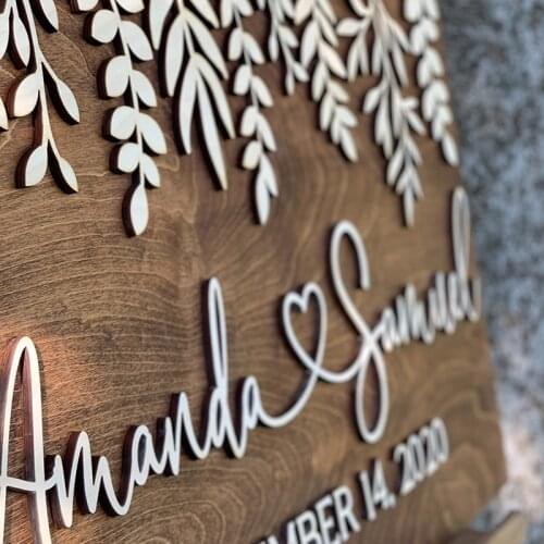 3D Wedding Welcome Sign Laser Cut Welcome Wedding Sign Personalised Rustic Wedding Decor Elegant Unique Wedding Board No Stand