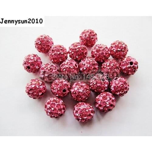 6mm Rose Pink Top Quality Czech Crystal Rhinestones Pave Clay Round Disco Ball Spacer Beads For Jewelry Crafts 100pcs / Pack