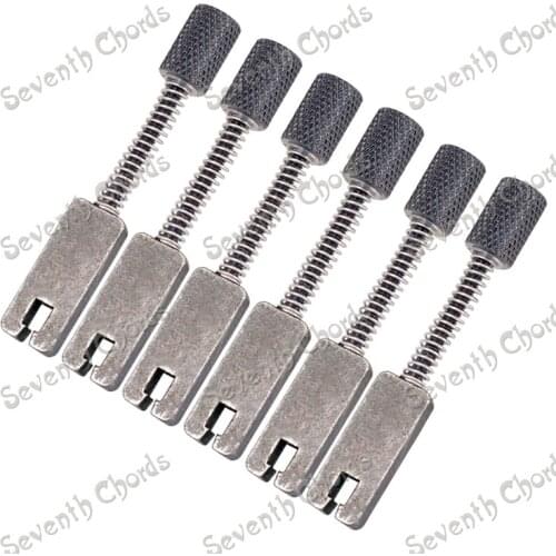 6 Pcs Black Headless Guitar Bridge String Saddles