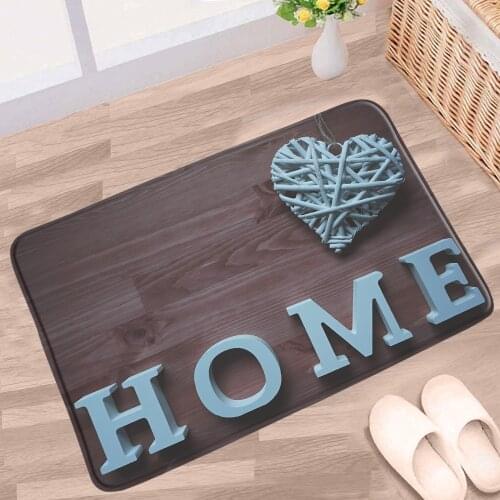 Home Floor Mats Doormat letter Printed Pattern Bathroom Carpet Toilet Pad Door Bedroom kitchen Mat Flannel Non-Slip Rug Washable