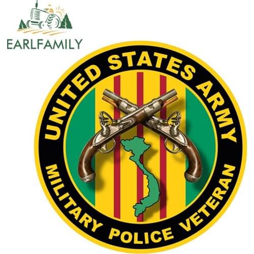 EARLFAMILY 13cm x 13cm Vietnam Veteran Sticker Decal Military Police Vietnam War Car Truck Window Car Stickers Graphics