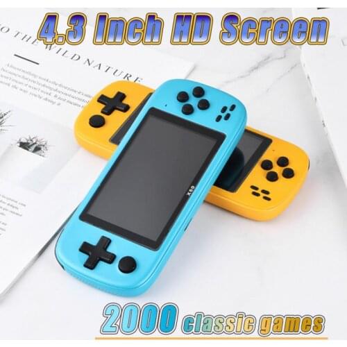 Retro Game Console 4.3Inch Screen Game Player Portable Pocket Handheld Built-in 2000 Classic Games 1000mAh Battery Game Console