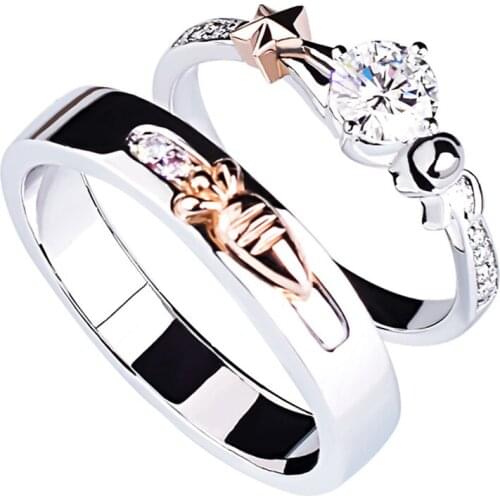 Couple Rabbit Radish 925 Sterling Silver Ring Men and Women Luxury Creative Engagement Wedding Proposal Jewelry Trendy Cute Fine