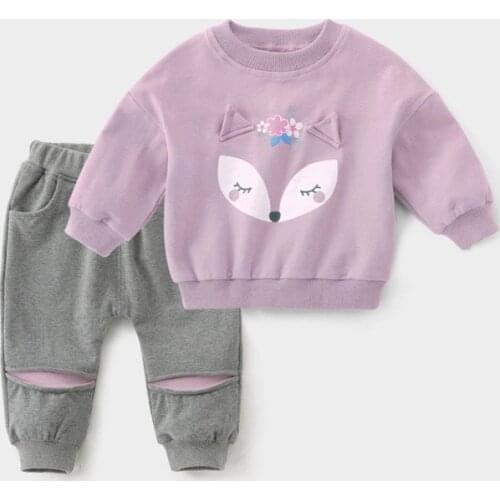 Baby Girls Clothing Sets 2020 Spring Autumn Children Sweater Pants 2Pcs Fashion Kids Girl Clothes Suits Toddler Tracksuits 1-6T