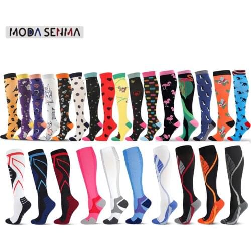 Compression Socks Fit For Sports Compression Stockings For Anti Fatigue Pain Relief Knee Prevent Varicose Cycling Socks Football