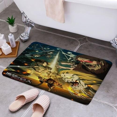 Attack on Titan 3D Print Doormats Rectangle Non-Slip DoorMat Bedroom Kitchen Entrance Print Door rugs Dropshipping