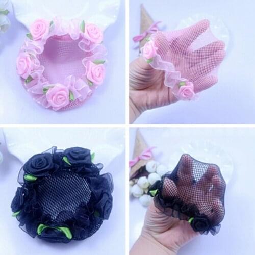 Cute flower girl bun mesh for hair for baby bun net bun cover accessories