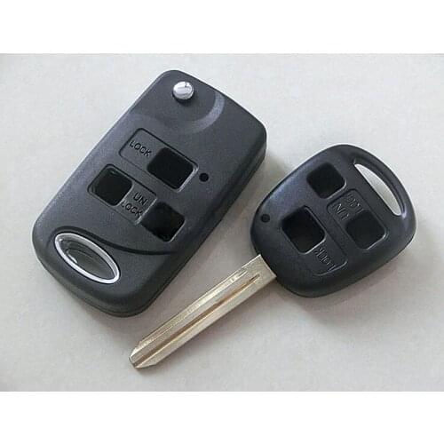 Modified Flip Folding Remote Key Shell 3 Buttons For Toyota Camry 2.4 Blank FOB Key Case