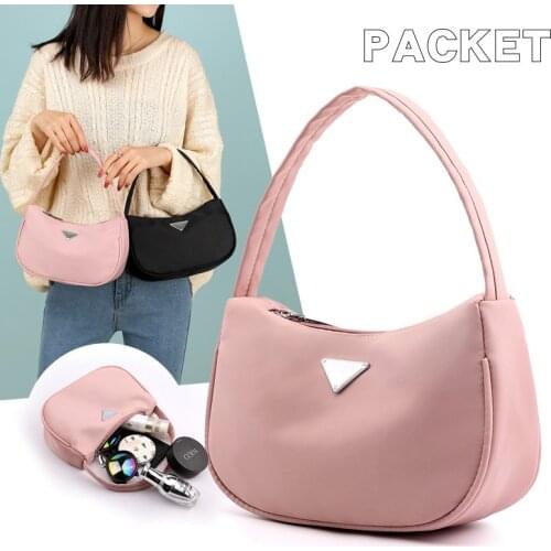 Fashion Women Elegant Shoulder Bag Female Solid Color Nylon Handbags and Purses Messenger Waterproof High Capacity Shopper Bags