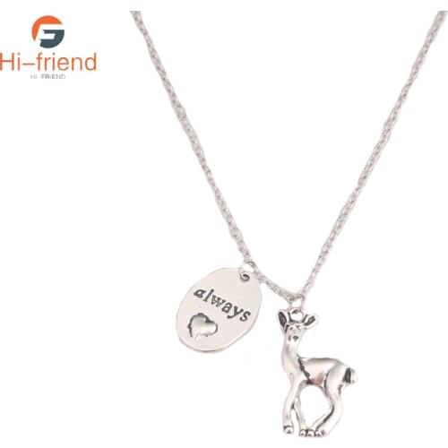 Fashion Jewelry Always Deer Charm Necklace Pendant Snape and Lily Patronus Necklace