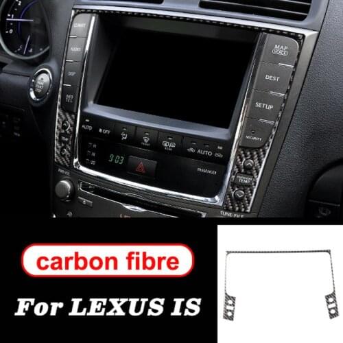Mutips Carbon Fiber Air conditioning CD Navigation control panel cover frame decoration For Lexus IS IS250 300 350C 2006-2012