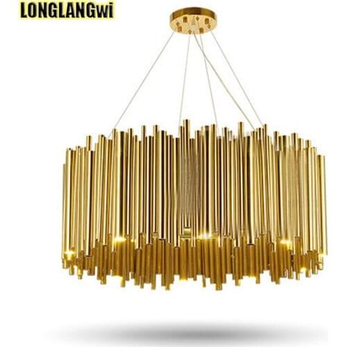 New luxury design Round modern crystal chandelier lamp for living room dinning room gold LED Chandeliers lighting