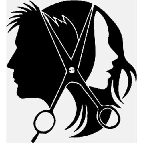 Dawasaru Salon Beauty Hair Scissors Hairstyle Car Stickers Waterproof Decals Laptop Motorcycle Auto Decoration PVC,14cm*13cm