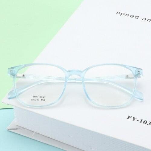 Optical New Womens Rectangular Urltra-Light TR90 Full Rim Optical Eyeglasses Frames Mens Myopia Spectacles 6 Colors