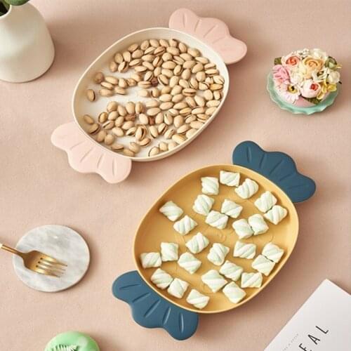 New Candy Plastic Compote Lovely Cartoon Dry Compote Family Living Room Creative Nut Tray Candy Snacks Storage Containers