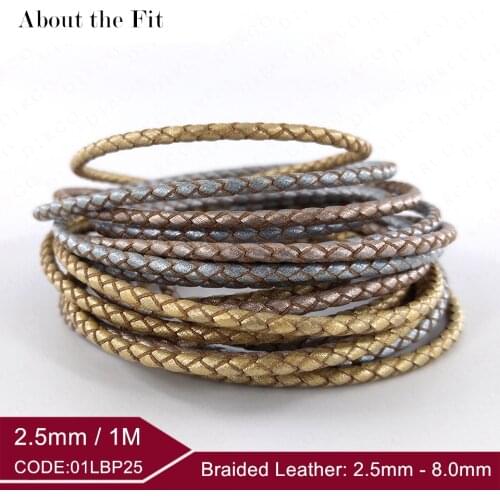 About the Fit 2.5mm 1Meter Genuine Braided Leather Cord Woven Rope Real Leather Crafts Beading Accessories Lacing Jewelry Making
