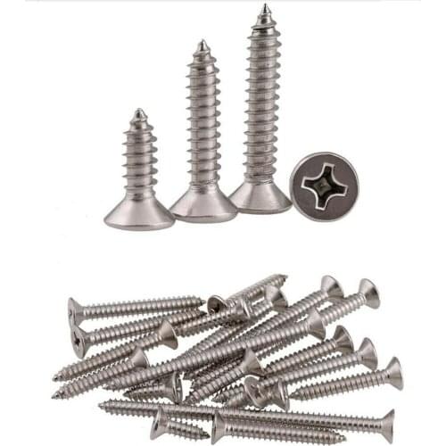 M5M6M8 304 stainless steel cross flat head countersunk head self-tapping screw