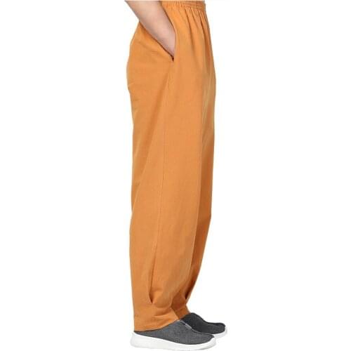 Unisex 100% cotton shaolin monk kung fu martial arts pants wushu bloomers buddha buddhist zen lay meditation trousers blue/green