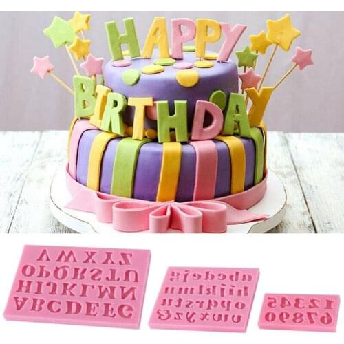 Capital Letter Number Silicone Mold Fondant Cake Cookies Jelly Decoration Tool Chocolate Candy Kitchen Baking Mold Kitchen Tool