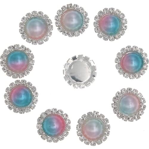 Rhinestone Pearl Silver Buttons Decorative for Clothing Coats DIY Craft Embellishments Handmade Sewing Supplies and Accessories