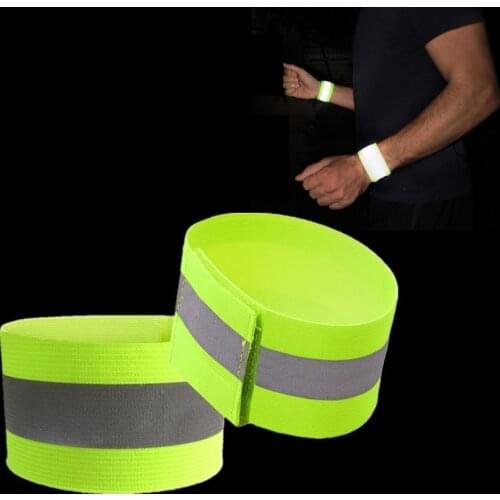 High Visibility Reflective Vest Elastic Strap Wristbands Ankle Emergence Warning Night Cycling Running Sports Safety Vests
