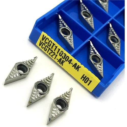 VCGT110304 AK H01 aluminu lathe tool turning insert CNC Internal Turning Tool DCGT 110304 Cutting tool carbide wood turning tool