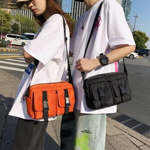 Streetwear Shoulder Bag Unisex Large Capacity Crossbody Pouch Multi-Function Canvas Bags Men Messenger Bags Travel Phone Pouch