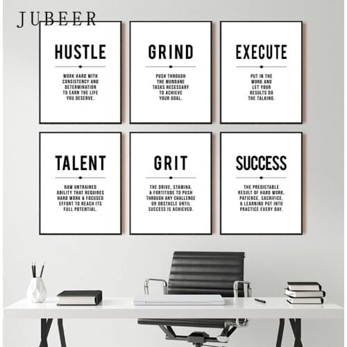Success Motivational Posters and Prints Office Decor Modern Wall Art for Room Motivation Canvas Painting Pictures Decoration