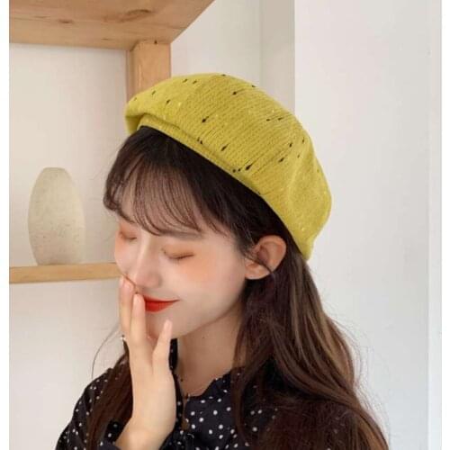 SUOGRY Octagonal Painter Berets Hats Caps French Artist Beret for Women Female Winter Fashion Black