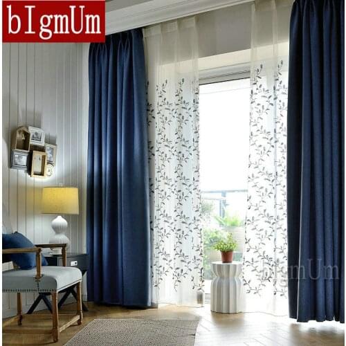 Embroidered Linen pastoral / Blackout Curtains For Living Room/Bedding Room/ Drapes Custom-made