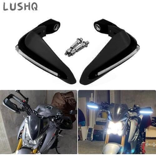 For KAWASAKI Z1000 2008 ER5 Z800 WINDSHIELD NINJA 250R VERSYS 650 Motorcycle Hand Guards Lights LED Handguard Protective Gear