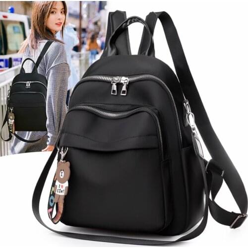 Womens New Dual-use Bag Korean Style Trendy Oxford Cloth Backpack Leisure Outdoor Travel Backpack Anti-theft Backpack