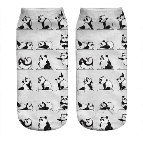 2021 Womens socks kawaii Simplicity Panda Yoga Printed Socks Woman harajuku Happy Funny Novelty cute girl gift Socks for women