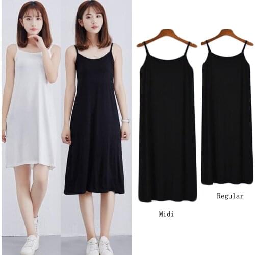 Women Slips Modal Solid Camisole Under Dress Full slips Healthy Anti emptied Intimates Everyday slip dress Nude Black White New